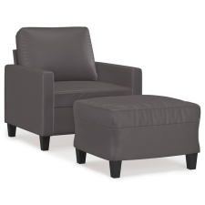 vidaXL szürke műbőr kanapéfotel lábtartóval 60 cm (3201021) bútor