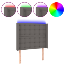 vidaXL szürke műbőr LED-es fejtámla 103x16x118/128 cm (3124136) ágy és ágykellék