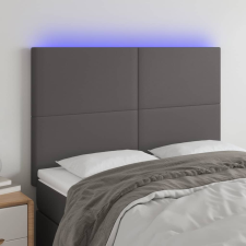 vidaXL szürke műbőr LED-es fejtámla 144x5x118/128 cm ágy és ágykellék