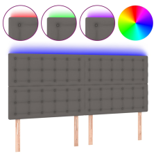 vidaXL szürke műbőr LED-es fejtámla 200x5x118/128 cm (3122536) ágy és ágykellék