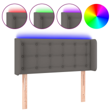 vidaXL szürke műbőr LED-es fejtámla szárnyakkal 103x16x78/88 cm (3123324) ágy és ágykellék