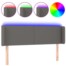 vidaXL szürke műbőr LED-es fejtámla szárnyakkal 147x16x78/88 cm (3123050) ágy és ágykellék