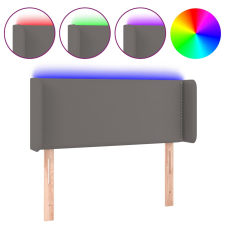 vidaXL szürke műbőr LED-es fejtámla szárnyakkal 93x16x78/88 cm (3123178) ágy és ágykellék