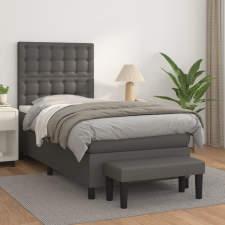 vidaXL szürke műbőr rugós ágy matraccal 100 x 200 cm ágy és ágykellék