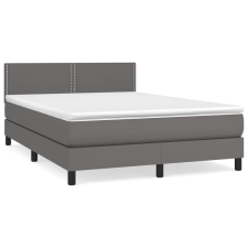 vidaXL szürke műbőr rugós ágy matraccal 140x190 cm (3141063) ágy és ágykellék