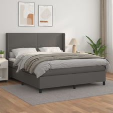 vidaXL szürke műbőr rugós ágy matraccal 160 x 200 cm ágy és ágykellék