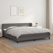 vidaXL szürke műbőr rugós ágy matraccal 200 x 200 cm ágy és ágykellék