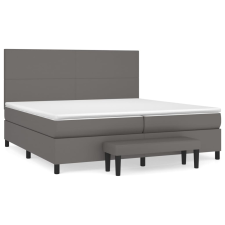 vidaXL szürke műbőr rugós ágy matraccal 200 x 200 cm (3137567) ágy és ágykellék