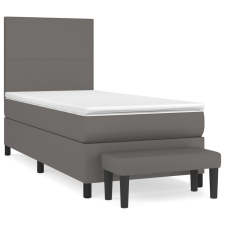 vidaXL szürke műbőr rugós ágy matraccal 90 x 200 cm (3137525) ágy és ágykellék
