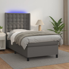 vidaXL szürke műbőr rugós ágy matraccal és LED-del 90x190 cm ágy és ágykellék