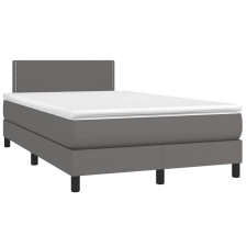 vidaXL szürke műbőr rugós és LED-es ágy matraccal 120x190 cm ágy és ágykellék