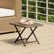 vidaXL szürke összecsukható polyrattan asztal 45x35x32 cm kerti bútor