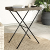 vidaXL Szürke összecsukható polyrattan tálcaasztal 65 x 40 x 75 cm