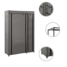 vidaXL szürke összecsukható szövet ruhásszekrény 110 x 45 x 175 cm (282423) bútor