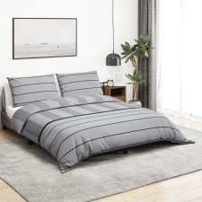 vidaXL szürke pamut ágyneműhuzat-garnitúra 200 x 220 cm lakástextília