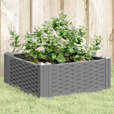 vidaXL szürke polipropilén kerti virágláda cövekekkel 42,5x42,5x28,5cm kerti tárolás