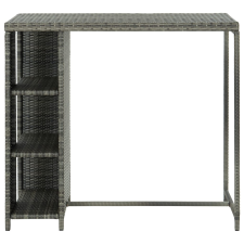 vidaXL szürke polyrattan bárasztal tárolópolccal 120 x 60 x 110 cm (313477) bútor