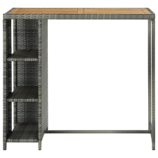 vidaXL szürke polyrattan bárasztal tárolópolccal 120 x 60 x 110 cm (313479) bútor