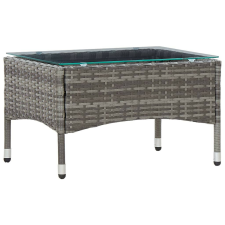 vidaXL szürke polyrattan dohányzóasztal 60 x 40 x 36 cm bútor