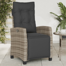 vidaXL szürke polyrattan dönthető kerti szék lábtartóval kerti bútor
