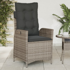 vidaXL szürke polyrattan dönthető kerti szék párnákkal kerti bútor
