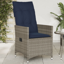vidaXL szürke polyrattan dönthető kerti szék párnákkal kerti bútor