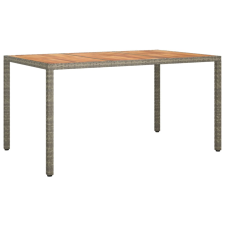 vidaXL szürke polyrattan és akácfa kerti asztal 150 x 90 x 75 cm (316721) kerti bútor