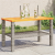 vidaXL Szürke polyrattan és akácfa kerti asztal 70 x 38 x 42 cm