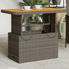 vidaXL szürke polyrattan és akácfa kerti asztal 90 x 55 x 71 cm kerti bútor