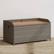vidaXL szürke polyrattan és akácfa tárolópad 100 x 50 x 52 cm kerti bútor
