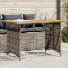 vidaXL szürke polyrattan falapos kerti asztal 110x68x70 cm kerti bútor