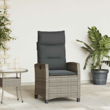 vidaXL szürke polyrattan fekvő kerti szék oldalsó asztallal kerti bútor