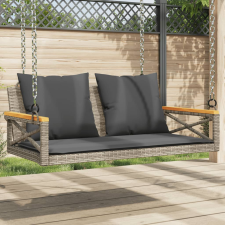 vidaXL szürke polyrattan hintapad párnákkal 109 x 62 x 40 cm hintaágy