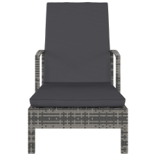 vidaXL szürke polyrattan karfás napozóágy (48126) kerti bútor