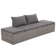 vidaXL Szürke polyrattan kerti ágy 195 x 60 cm kerti bútor