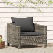vidaXL szürke polyrattan kerti fotel párnával kerti bútor