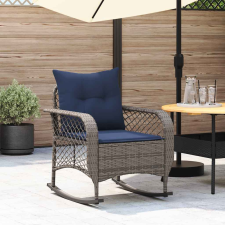 vidaXL szürke polyrattan kerti hintaszék párnával kerti bútor