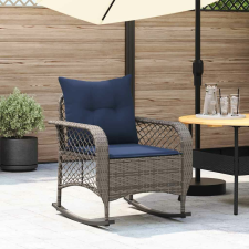 vidaXL szürke polyrattan kerti hintaszék párnával kerti bútor