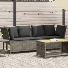 vidaXL szürke polyrattan kerti kanapé párnákkal kerti bútor