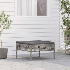 vidaXL szürke polyrattan kerti lábtartó párnával kerti bútor