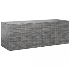 vidaXL Szürke polyrattan kerti párnatartó doboz 291 x 100,5 x 104 cm kerti tárolás