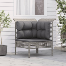 vidaXL szürke polyrattan kerti sarokkanapé párnával kerti bútor