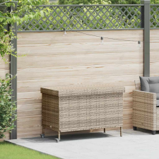 vidaXL szürke polyrattan kerti tárolóláda kerekekkel 110x55x73 cm (4103828) kerti tárolás