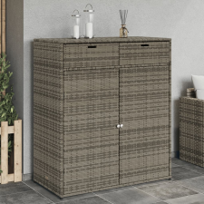 vidaXL szürke polyrattan kerti tárolószekrény 105 x 55 x 113 cm kerti tárolás