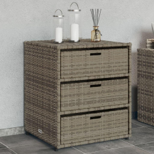 vidaXL szürke polyrattan kerti tárolószekrény 55 x 59 x 69 cm kerti tárolás
