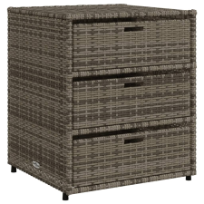 vidaXL szürke polyrattan kerti tárolószekrény 55 x 59 x 69 cm (365557) kerti tárolás
