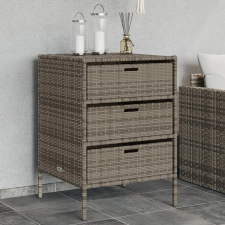 vidaXL szürke polyrattan kerti tárolószekrény 55 x 59 x 80 cm kerti tárolás