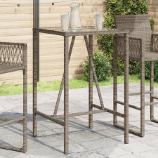 vidaXL szürke polyrattan kültéri bárasztal 70 x 70 x 110 cm kerti bútor