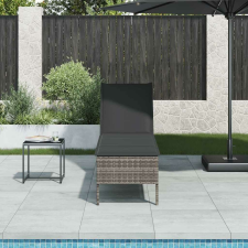 vidaXL szürke polyrattan napozóágy párnával 55x200x44 cm kerti bútor