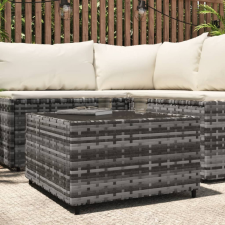 vidaXL szürke polyrattan négyzet alakú kerti dohányzóasztal 50x50x30cm kerti bútor